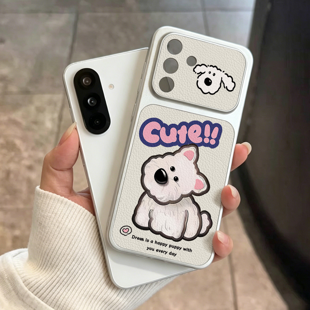 Cute Cartoon Dog Lanyard Phone - Camera Leather Case 评论和价格